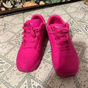 Skechers Air Cooled Memory Foam Hot Pink Barbie Sneakers